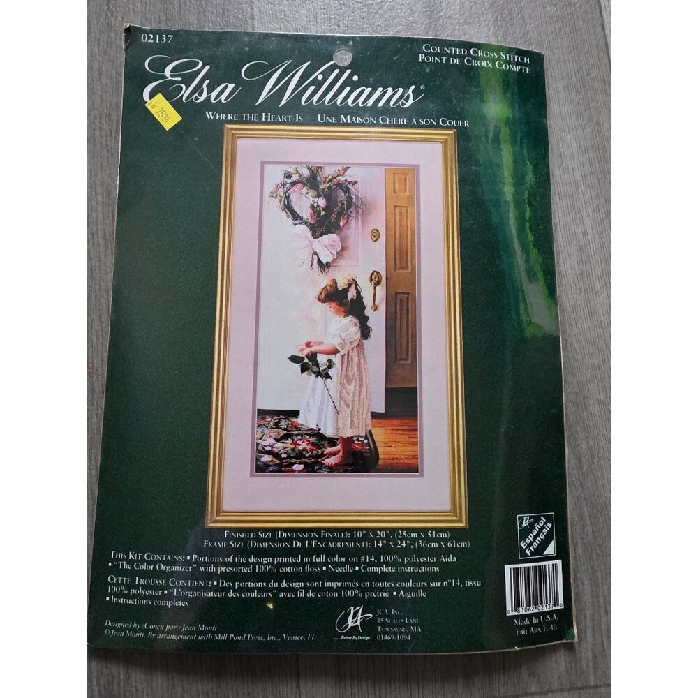 Elsa Williams Counted Cross Stitch Kit 02137 "Where The Heart Is" 10x20 Inch Fin